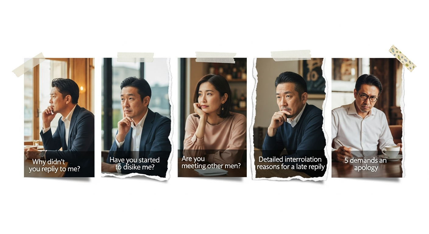 ⑧メンヘラ・束縛が激しい依存男性