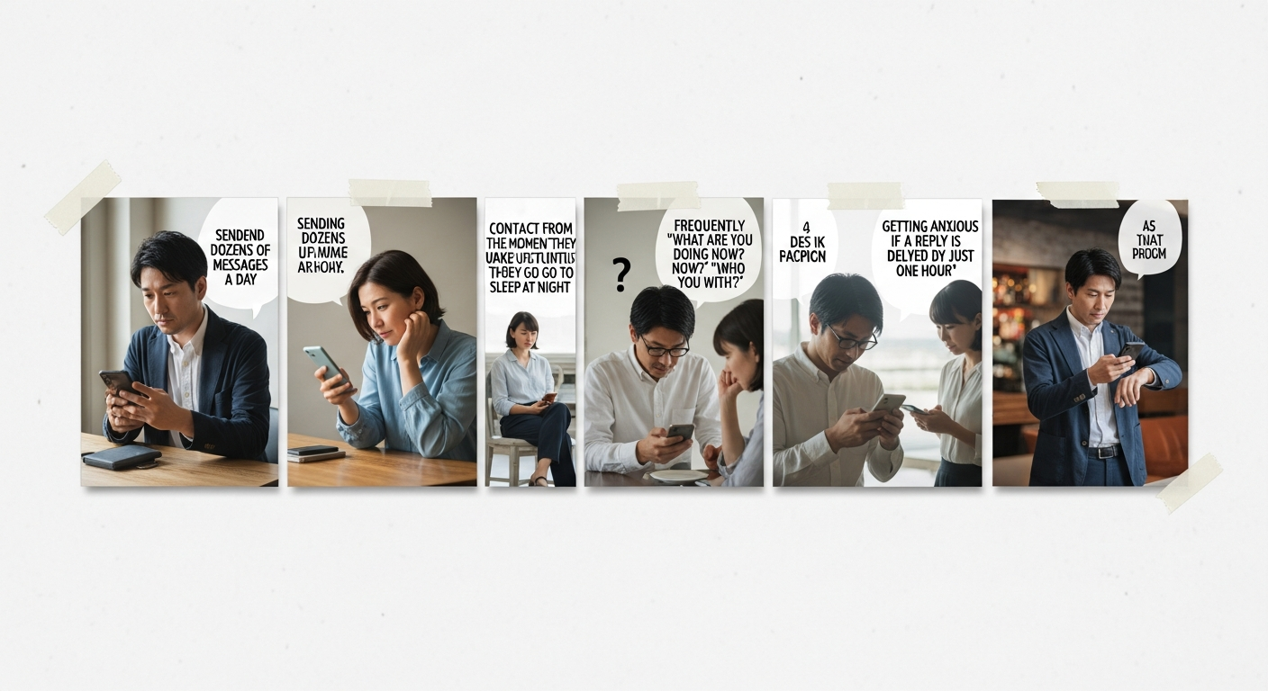 ⑧メンヘラ・束縛が激しい依存男性